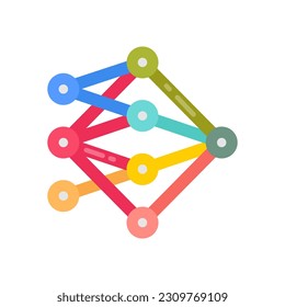 Neuronales Netzwerk Symbol in Vektorgrafik. Illustration