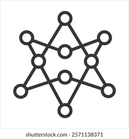 Neural Network Icon Vector Illustration Outline