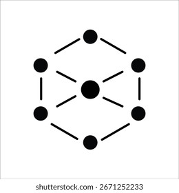 neural network icons. simple solid vector illustration