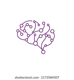 Neural network. Isolated human brain icon. Artificial Intelligence innovation sign. 