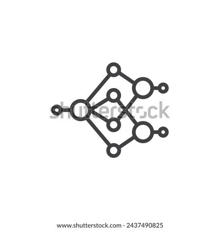 Neural Network line icon. linear style sign for mobile concept and web design. Interconnected nodes, neurons outline vector icon. Symbol, logo illustration. Vector graphics