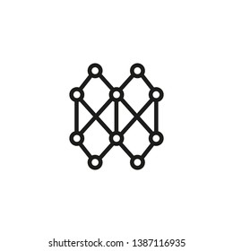 Neural network line icon. Neuron web, circuit, link. Artificial intelligence concept. Vector illustration can be used for topics like computer engineering, machine learning, information technology