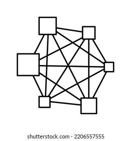 neural network line icon vector. neural network sign. isolated contour symbol black illustration