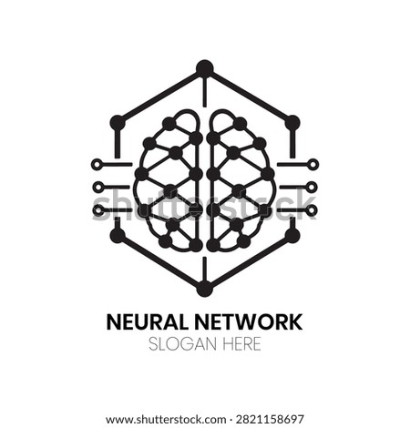 Neural Network logo features a brain composed of intricate nodes and circuit paths, symbolizing high-speed cognitive computing. This precise, technical design is ideal for deep learning organizations, AI software developers, cognitive robotics firms, advanced computational research labs, data infrastructure companies, or any enterprise requiring an identity that emphasizes complex processing, machine intelligence, and advanced structural engineering for future-ready technologies.