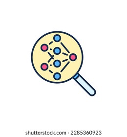 Icono o signo de color del concepto de vector de red neural y amplificador 