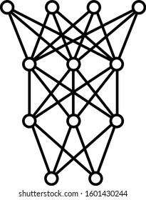 Neural network model  line art icon