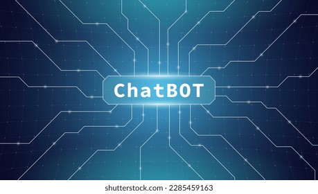 Neural network natural language processing algorithm chat bot modern vector banner. AI chatbot technology and artificial general intelligence concept for seamless digital communication