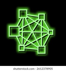 neural network neon light sign vector. neural network illustration