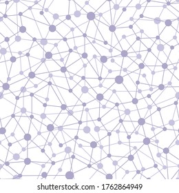 Red neuronal de nodos y conexiones. Resumen de un patrón dinámico transparente. Ilustración del vector sobre fondo blanco