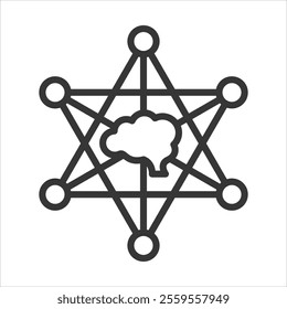 Neural Network Outline Icon Vector Illustration