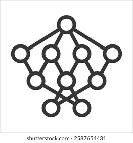 Neural Network Outline Icon Vector Illustration