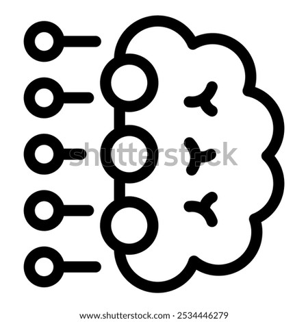 Neural network is receiving multiple inputs from data points, symbolizing the process of machine learning