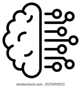 Neural Network Tech and AI Innovation icon illustration