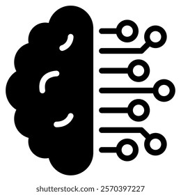 Neural Network Tech and AI Innovation icon illustration