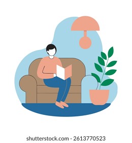 Neural network tech icons illustration