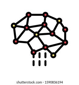 Neural network vector, Artificial related filled style icon