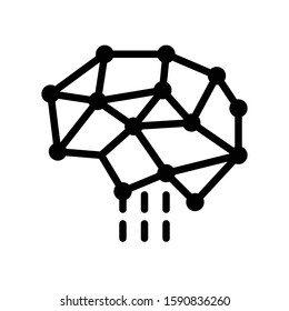 Neural network vector, Artificial related solid style icon