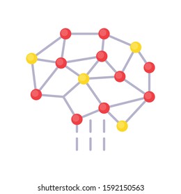 Neural network vector, Artificial related flat style icon