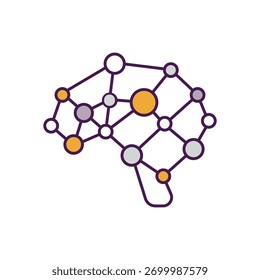 Neural Network vector icon stock illustration