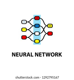 Neural Network Web Icon isolated on white background Vector illustration.
