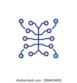 Redes neuronales en vector cerebral Neurociencia concepto icono o símbolo coloreado