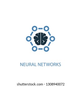 neural networks concept 2 colored icon. Simple blue element illustration. neural networks concept symbol design. Can be used for web and mobile UI/UX