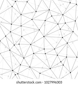 Neural networks conception. Technology concept slide for business presentation from black points of connection lines on white background. Abstract information background. IT-development conception.