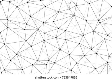 Neural networks conception. Technology concept slide for business presentation from black points of connection lines on white background. IT-development conception
