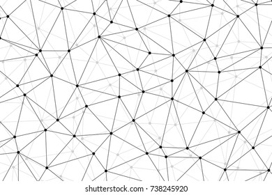 Neural networks conception. Technology concept slide for business presentation from black points of connection lines on white background. IT-development conception