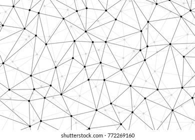 Neural networks conception. Technology concept slide for business presentation from black points of connection lines on white background. IT-development conception