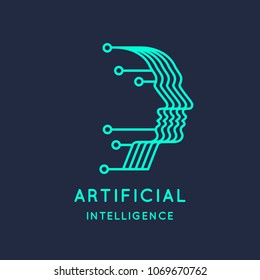 Neural networks, conceptual sign and logo. The analytical system. Vector illustration. Neural networks, conceptual sign and logo. The analytical system. Vector illustration.