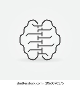 Neural Networks in Human Brain vector Neuroscience concept outline simple icon or logo element