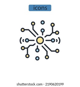 neural networks icons  symbol vector elements for infographic web