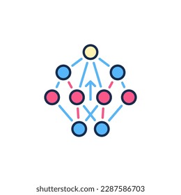 Concepto vectorial de redes neuronales con un ícono mínimo de color o elemento de diseño