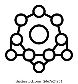Diseño de iconos de línea de Vector de redes neuronales