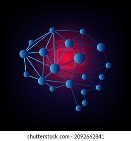 Conceptos de Neuralink y de inteligencia artificial. Se implanta un microchip en el cerebro. Terapias médicas futuristas, operaciones alimentadas por IA, chips de enlace neuronal cerebral.