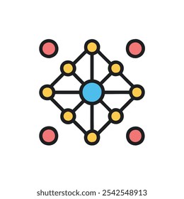 Estilo de Ilustración vectorial de icono de red neuronal