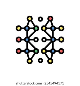 estilo de ilustração de vetor de ícone de rede neural