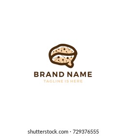 neuro coffee bean brain smart logo template vector illustration