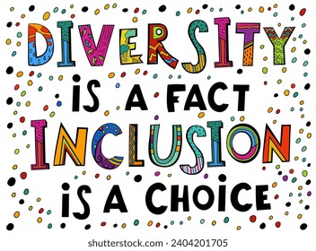 Neuro diversity, autism acceptance. Creative hand-drawn lettering in a pop art style. Human minds and experiences diversity. Inclusive, understanding society. Vector illustration on a white background