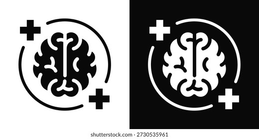 Neuro Icon White And Black Background Style