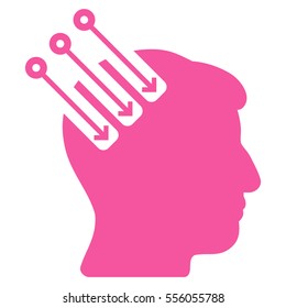 Neuro Interface vector pictograph. Style is flat graphic symbol, pink color, white background.