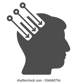 Neuro Interface vector pictograph. Style is flat graphic symbol, gray color, white background.