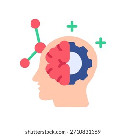 Ícone de neuropsicologia Ilustração de vetor plana
