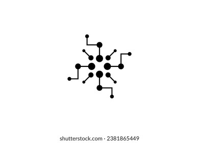 neuro technology logo design vector