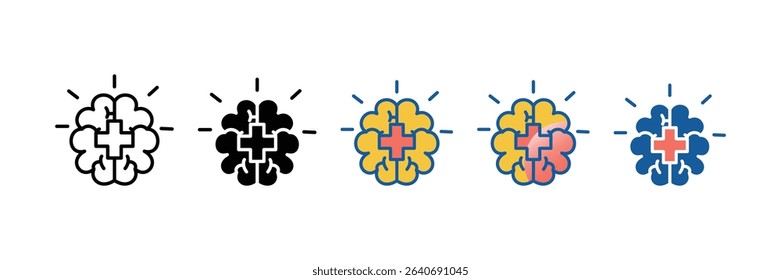 Neuro Well Icon Set Multiple Style Collection