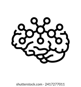 neurochemistry neuroscience neurology line icon vector. neurochemistry neuroscience neurology sign. isolated contour symbol black illustration