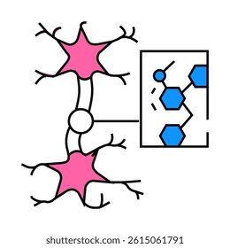 neurochemistry neuroscience neurology line icon vector. neurochemistry neuroscience neurology sign. isolated symbol illustration