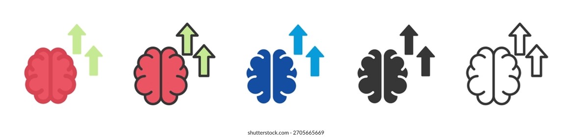 neurodevelopmental icon set multi style various collection