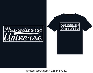 Neurodiverse Universe illustrations for print-ready T-Shirts design